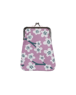 FRAME PURSE 10x13cm, Cherry blossom, lilac - petrol