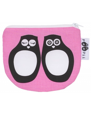 POUCH, Owls, light pink