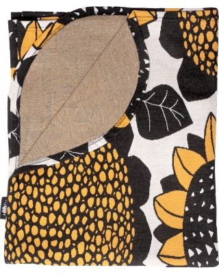 FILT jacquard, Sunflower, ockra - naturvit