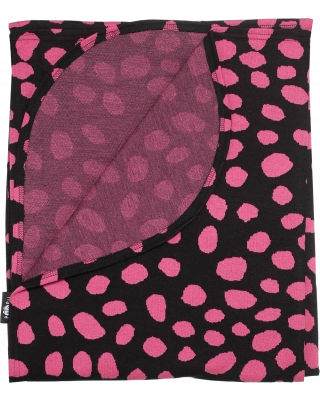 FILT jacquard, Cheetah dots, svart - pink