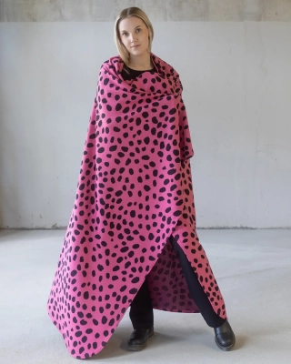 FILT jacquard, Cheetah dots, pink