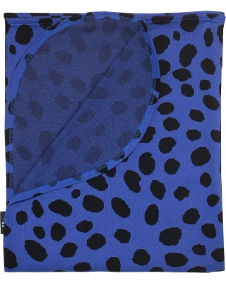 BLANKET jacquard, Cheetah dots, blue - black