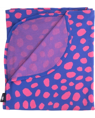 BLANKET jacquard, Cheetah dots, blue - pink