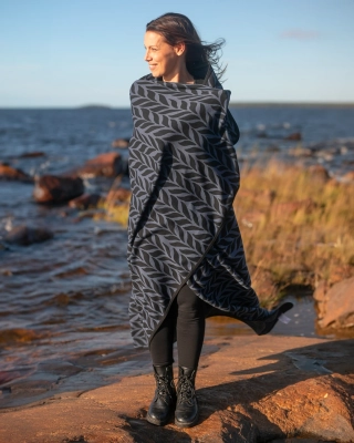 FILT jacquard, Plait, blåbär