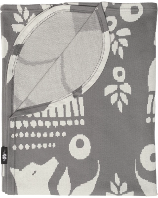 BLANKET jacquard, Gates of Pohjola, dark grey - natural white