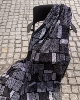 BLANKET jacquard, Sarka, black & white