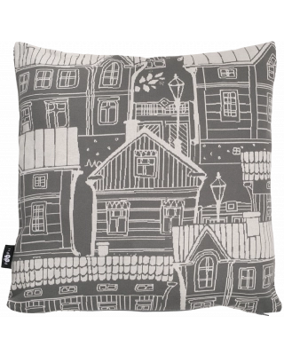 PILLOW CASE jacquard, Old town, dark grey