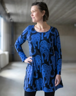 SUMU tunic, Cheetah, blue - black