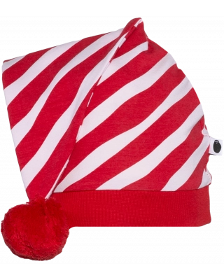 CHRISTMAS HAT, Diagonal, red pompom