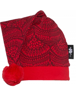 CHRISTMAS HAT, Lace, red - beetroot