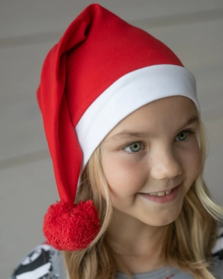 CHRISTMAS HAT, red pompom