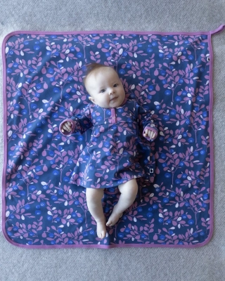 BABY BLANKET, Varpu, blueberry - lilac