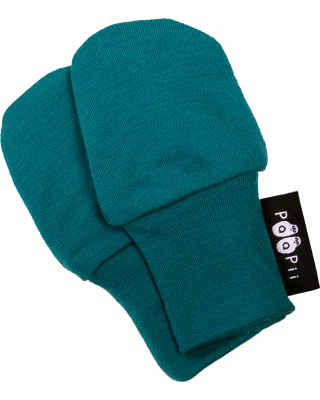 BABY MITTENS merino wool , petrol