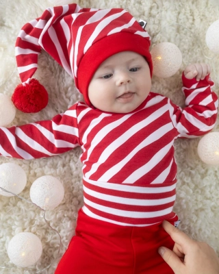 ONESIE, Diagonal, red - white