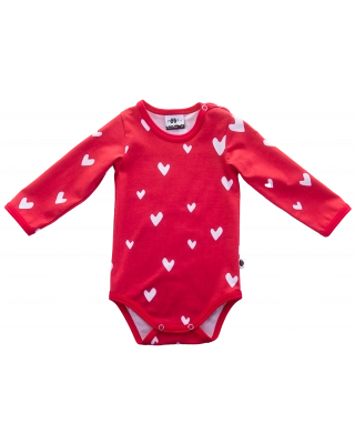 ONESIE, Hearts, red