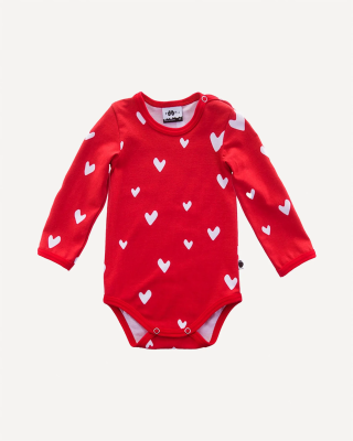 ONESIE, Hearts, red