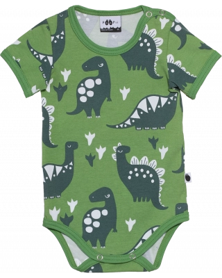 ONESIE SHORT SLEEVE, Dino, forest - dark green