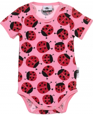 ONESIE SHORT SLEEVE, Kerttu, light pink - red