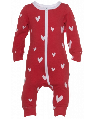 LULLA jumpsuit, Hearts, röd