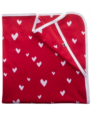 BABY BLANKET, Hearts, red