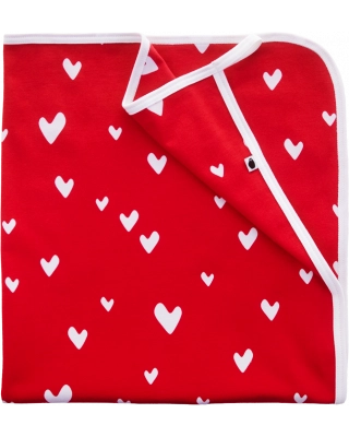 BABY BLANKET, Hearts, red