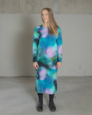 YLVA sweatshirt dress, Space, turqoise