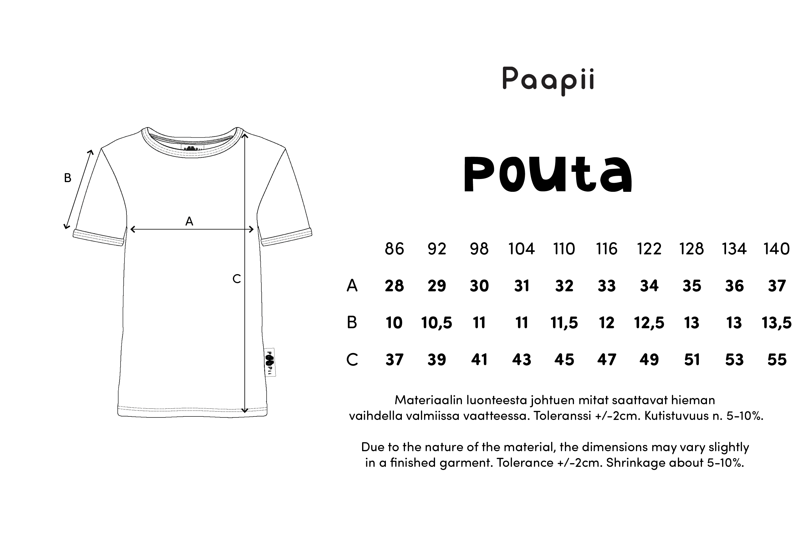 Size chart